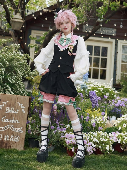 + Circus Waistcoat and Black Pink Lolita Blazer Collar Vibes Ouji