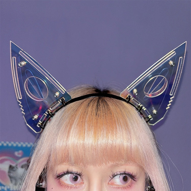 Cyberpunk Kitty Ears Design Laser KC