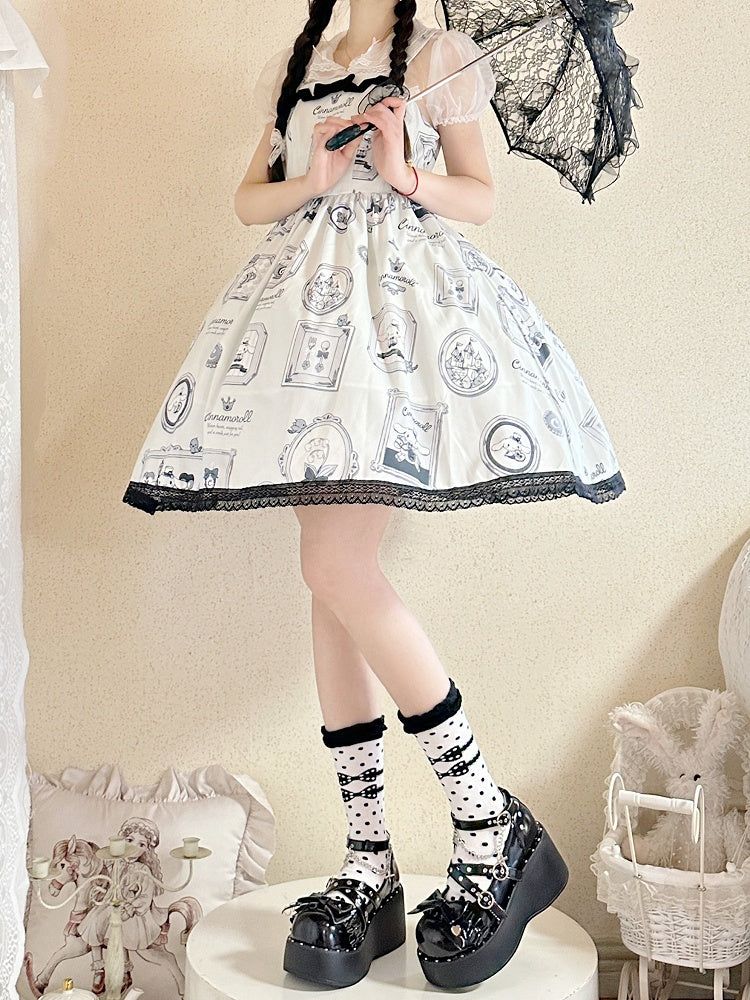 Cinnamoroll Picture Frame Lolita Dress High Waist Jumper Skirt