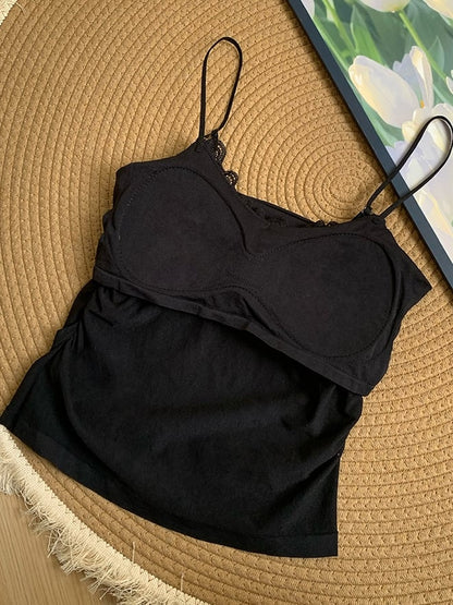 Cami Underwire Summer Cups Top Comfortable Black with