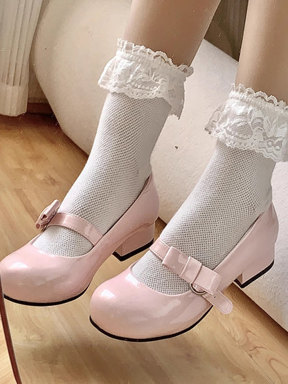 Janes Mary Bow Sweet with Lolita Embellishments Low-heel Pink