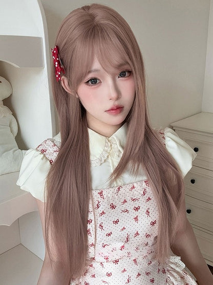 Wig Straight Air Length Bangs With 70CM Brown