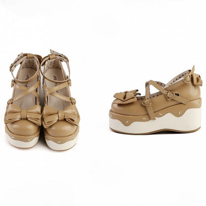 Platforms Light Brown Crisscross Toe Design Sweet - Round