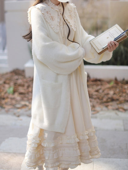 Cardigan Front Apricot Placket Button