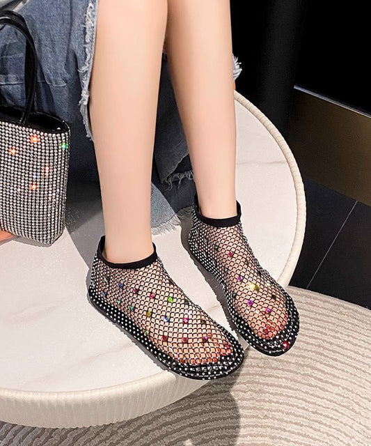Zirkon Schwarz Multi Chic Stiefel Spleißen Atmungsaktives Mesh