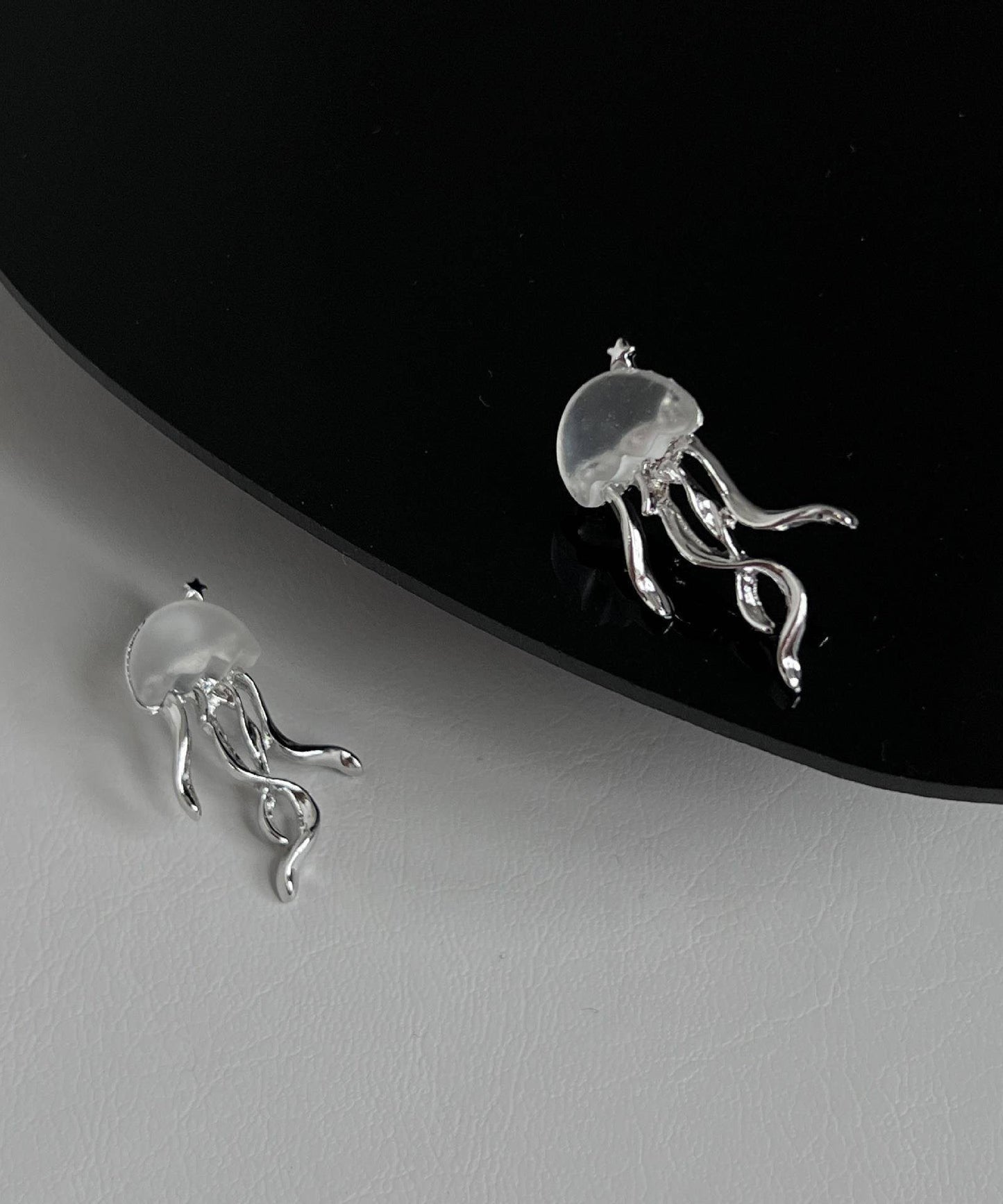 Copper Silk Boho Jellyfish Earrings Resin Stud