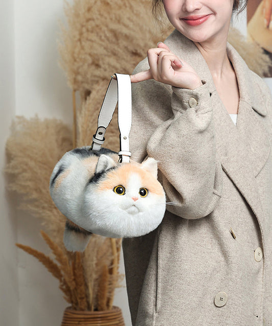 Fur Creative Yellow Bag Cat Fuzzy Shoulder Cute