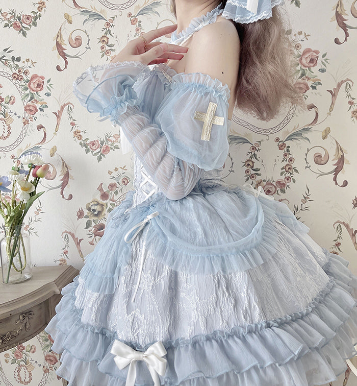 Cross Belle Pink Halter Neck Corset Dress Balletcore Lolita JSK