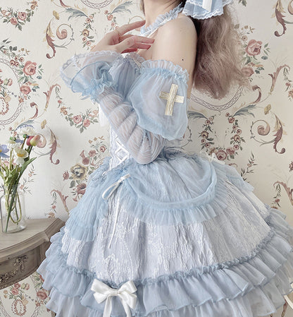 Cross Belle Pink Halter Neck Corset Dress Balletcore Lolita JSK