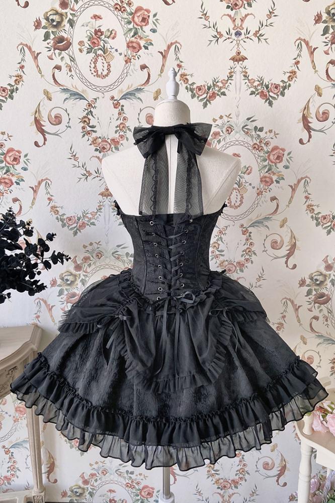 Cross Belle Pink Halter Neck Corset Dress Balletcore Lolita JSK