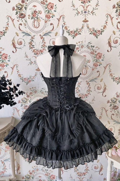 Cross Belle Pink Halter Neck Corset Dress Balletcore Lolita JSK
