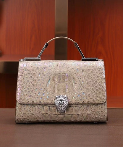 Bag Elegant Calf Purple Embossed Leather Mini