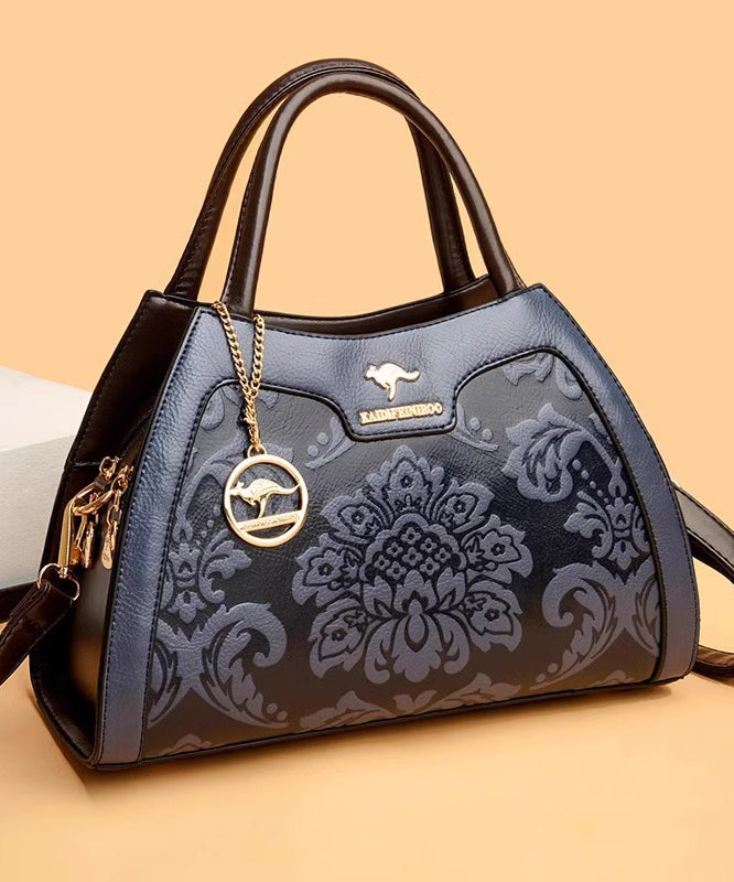 Elegant Calf Tote Red Leather Embossed Bag