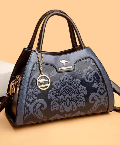 Elegant Calf Tote Red Leather Embossed Bag