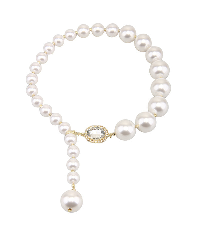 ネックレスペンダント ホワイト銅オーバーゴールド エレガントパール