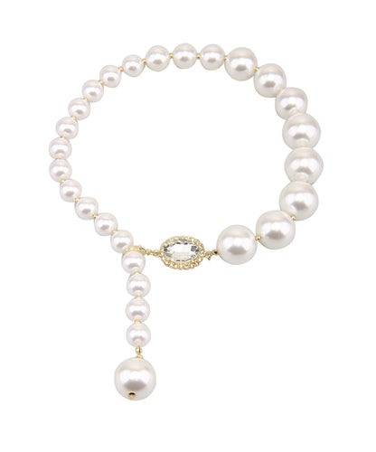 ネックレスペンダント ホワイト銅オーバーゴールド エレガントパール