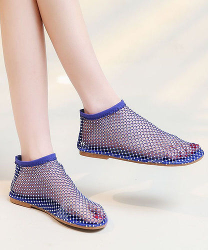 Mesh Atmungsaktive Stiefel Spleißen Zirkon Rot Sandalen Mode