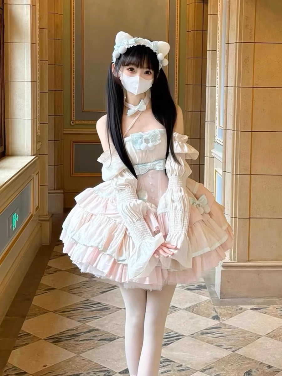 Mint Kitten Princess Dress