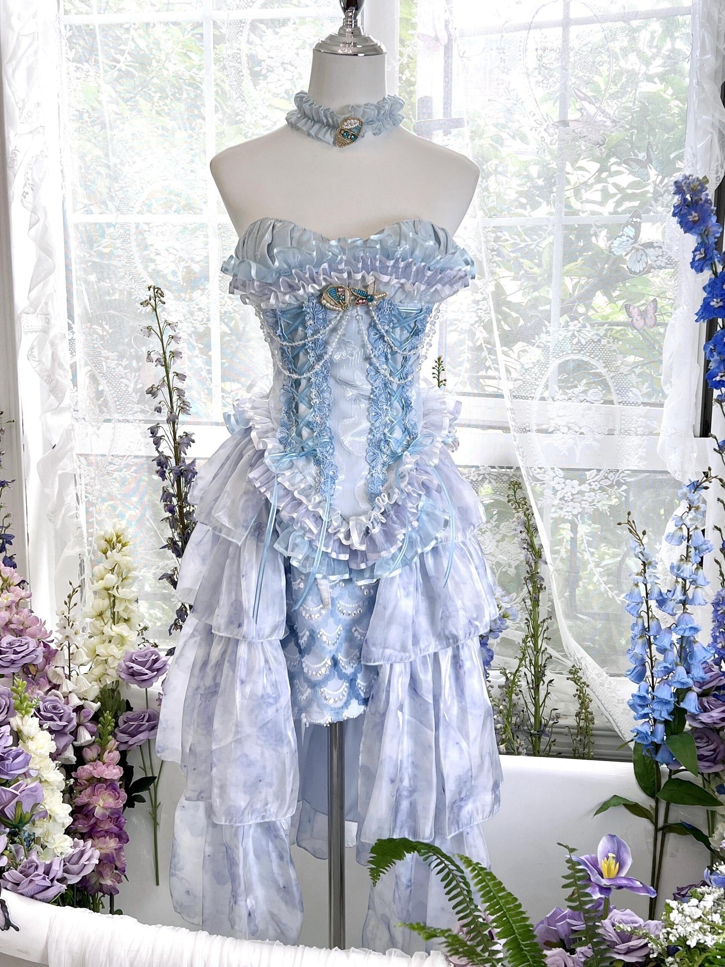 Elegant Mermaid Tears Rococo Dress