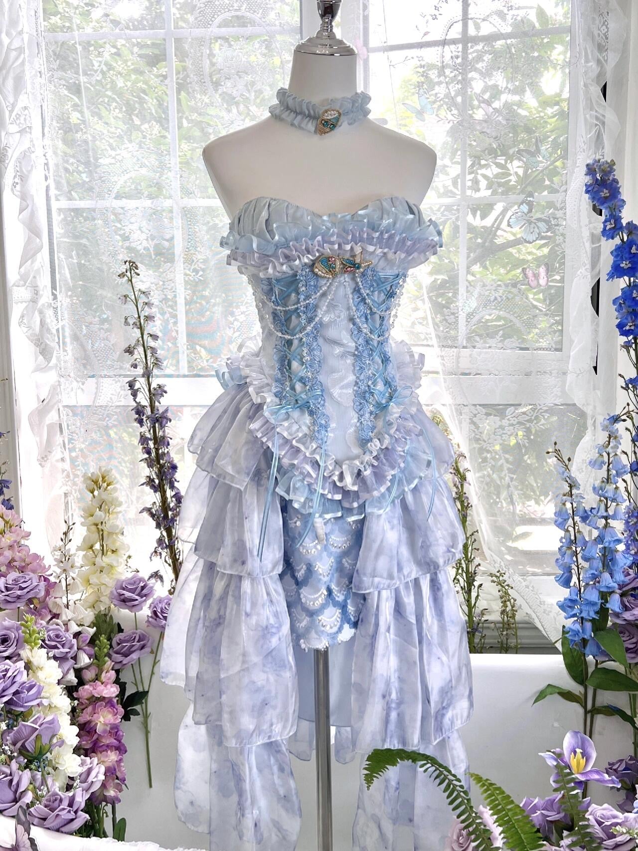 Elegant Mermaid Tears Rococo Dress