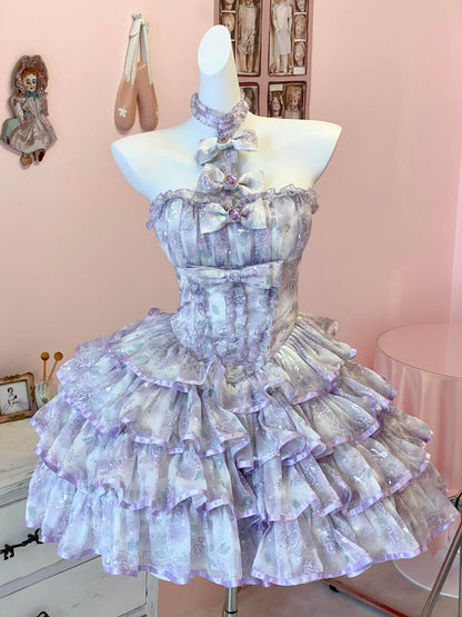 Silver Rose Fairy Rococo Dress