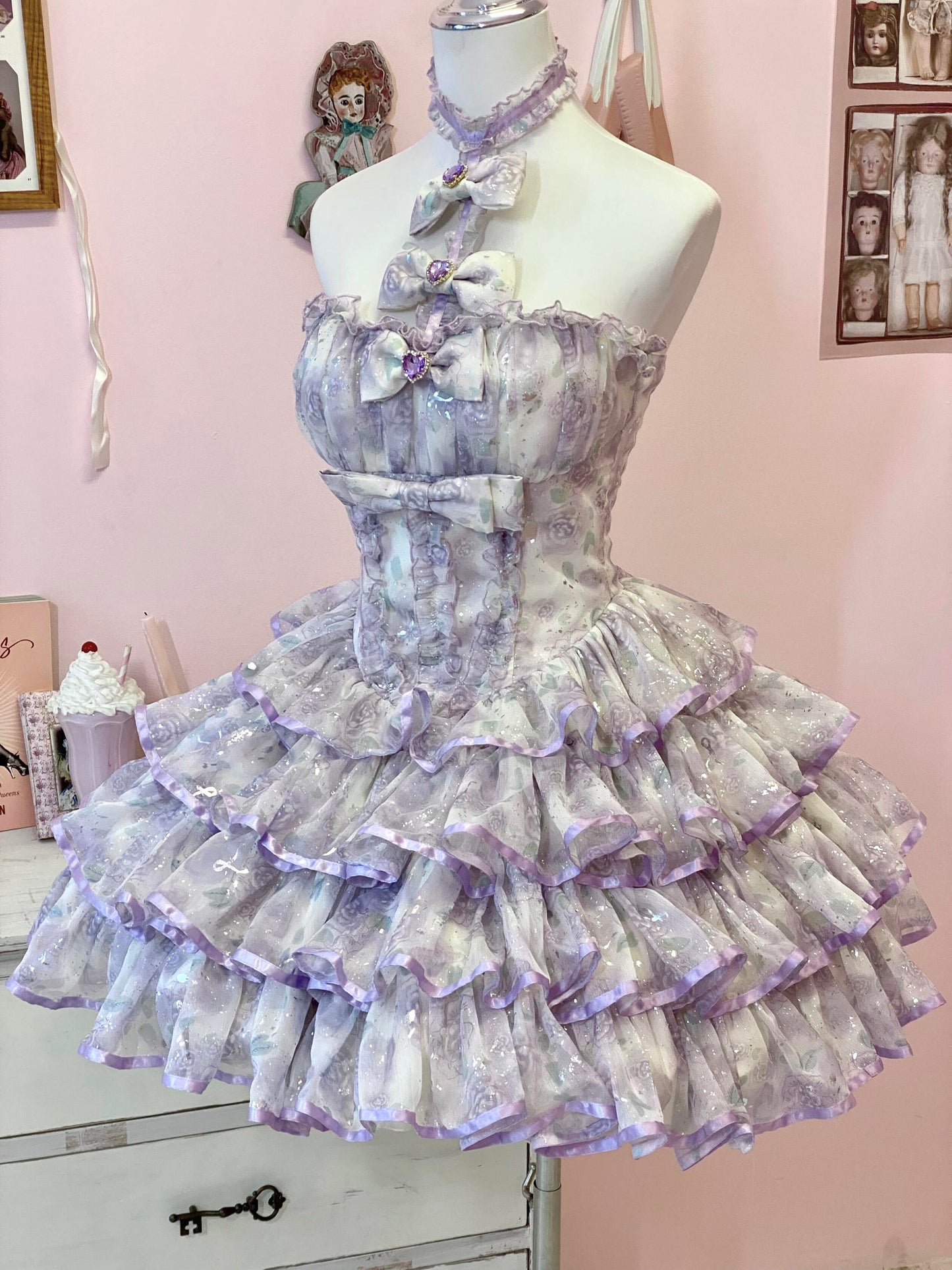 Silver Rose Fairy Rococo Dress