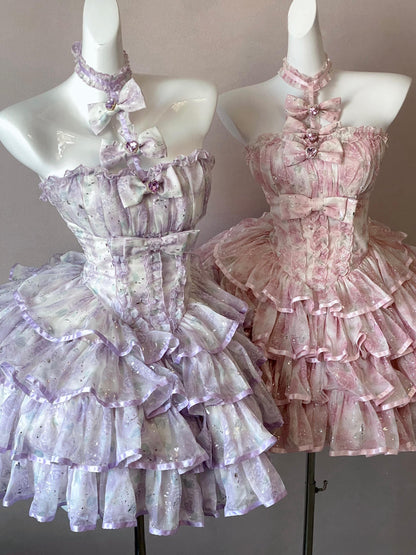 Silver Rose Fairy Rococo Dress