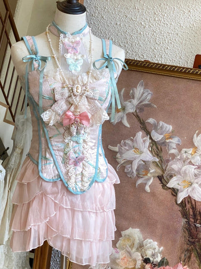 Golden Canary Eastern Rococo Chinoiserie Dress Set