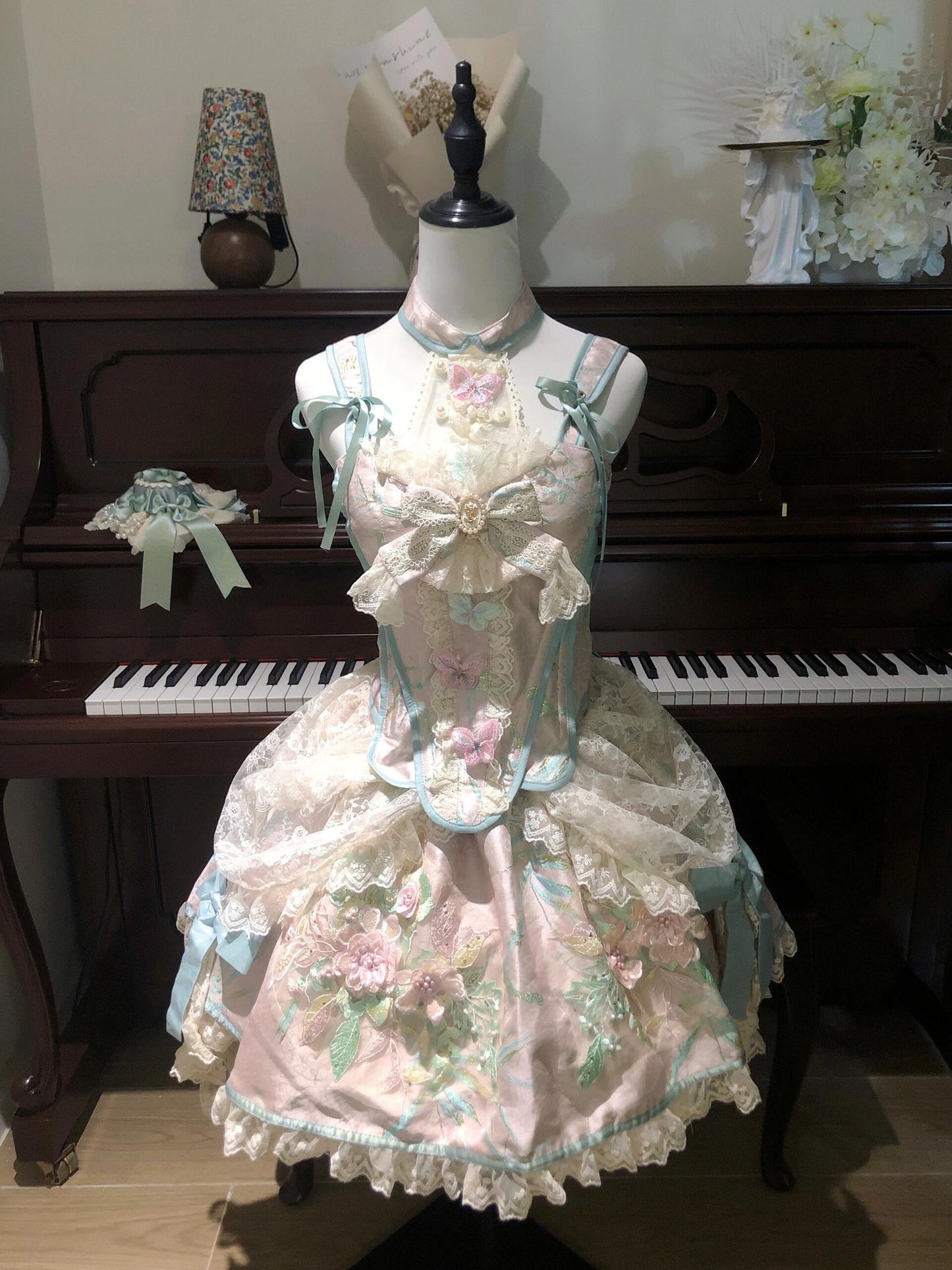 Golden Canary Eastern Rococo Chinoiserie Dress Set