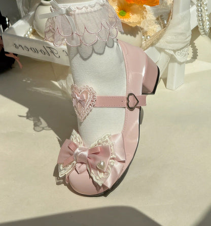 Cream Sweetheart Round Toe Maryjanes