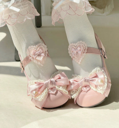 Cream Sweetheart Round Toe Maryjanes