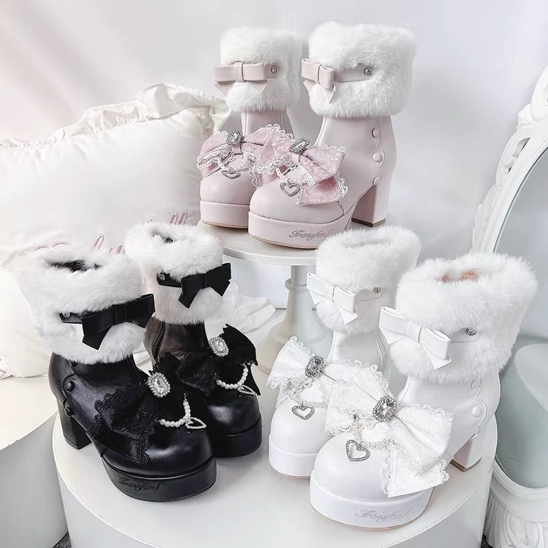 Snow Sakura Ankle Boots