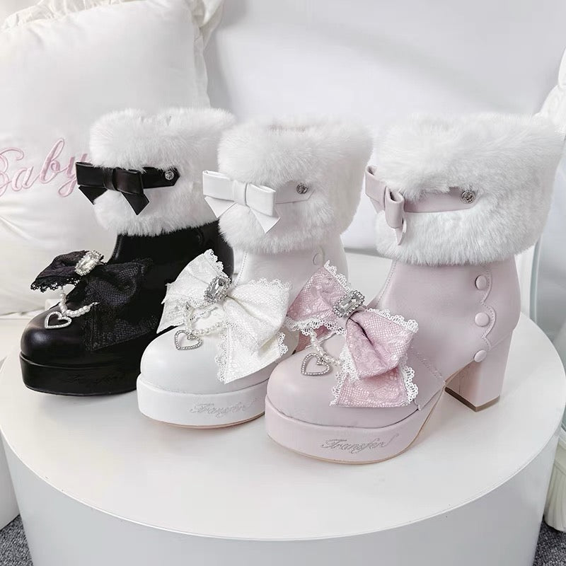 Snow Sakura Ankle Boots