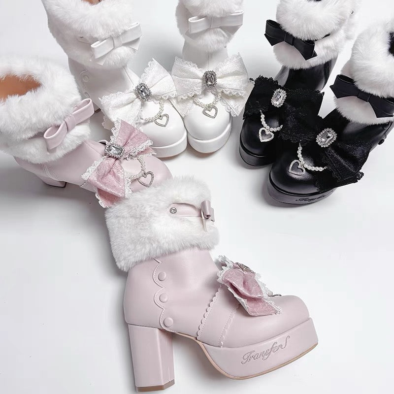 Snow Sakura Ankle Boots