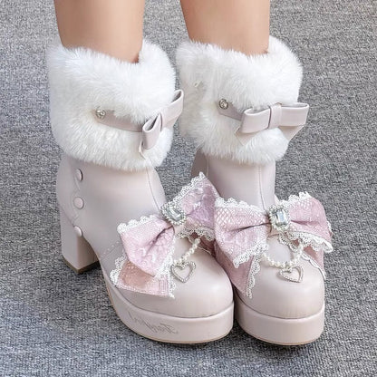 Snow Sakura Ankle Boots