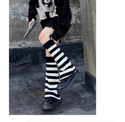 / Warmer Set Striped Leg Tights