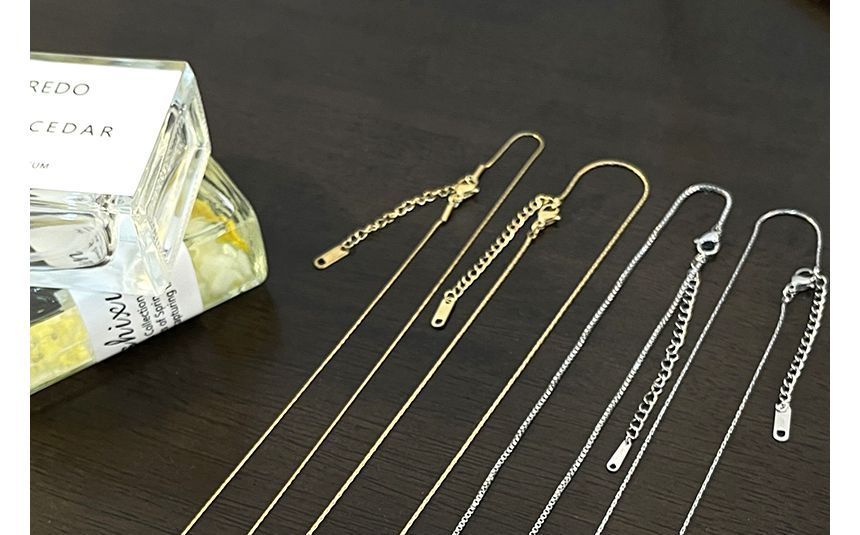 Bean Steel Stainless Pendant Necklace Polished