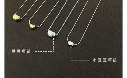 Bean Steel Stainless Pendant Necklace Polished