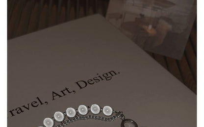 Bead Reflective Alloy Bracelet Layered