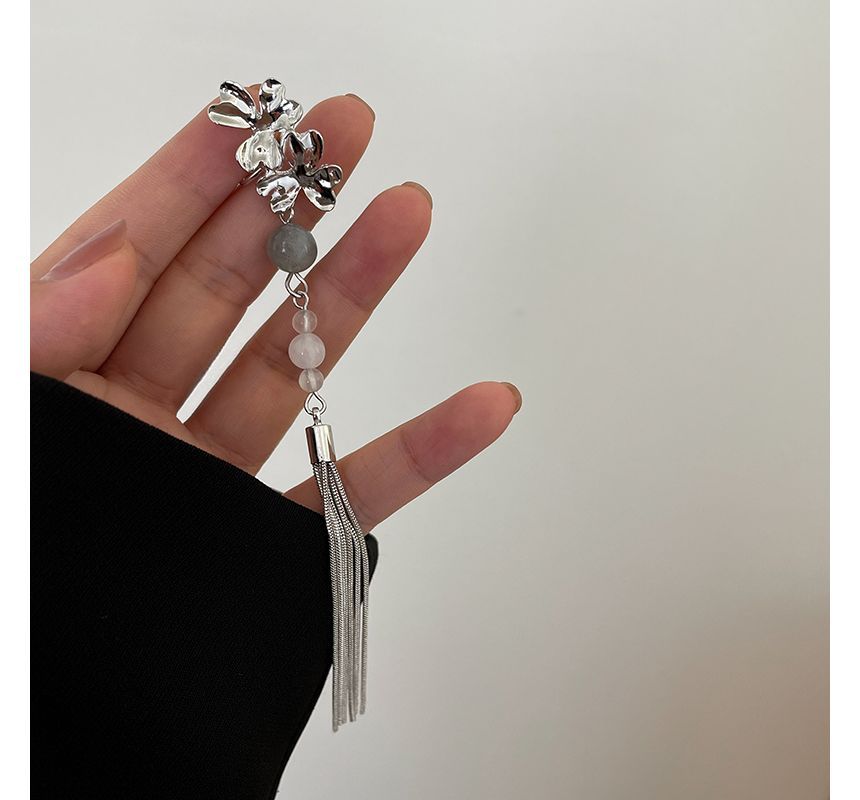 Cuff Alloy Fringed Earring Acrylic Flower