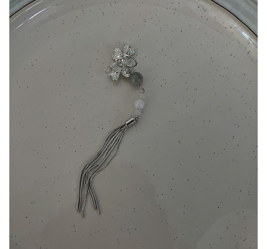 Cuff Alloy Fringed Earring Acrylic Flower