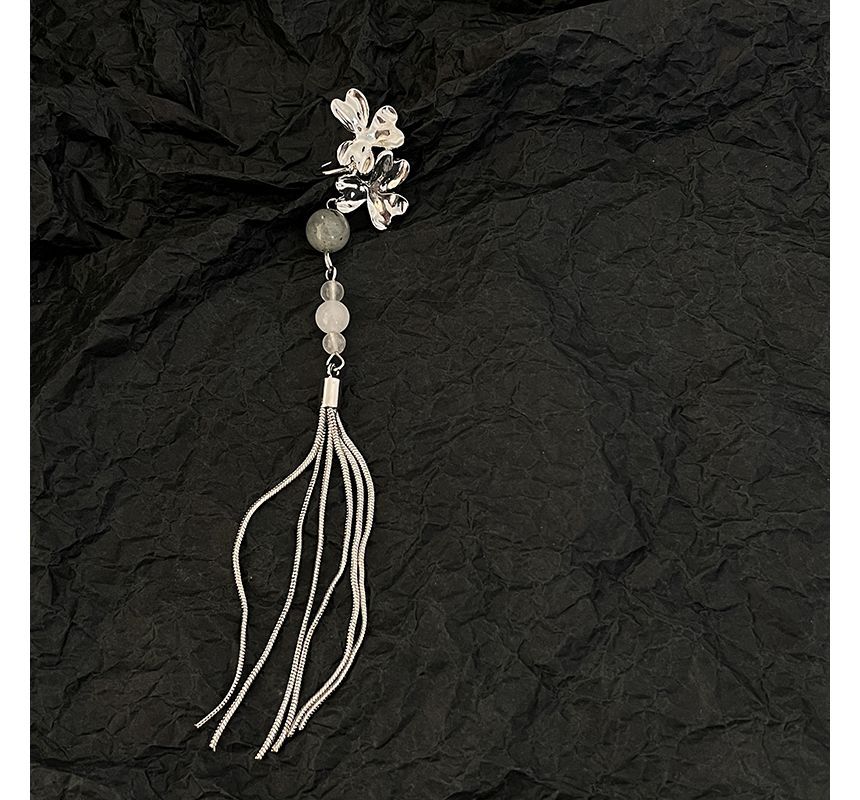 Cuff Alloy Fringed Earring Acrylic Flower