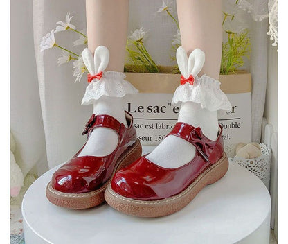 / Rabbit Ear Socks of 2 Bow Accent Set