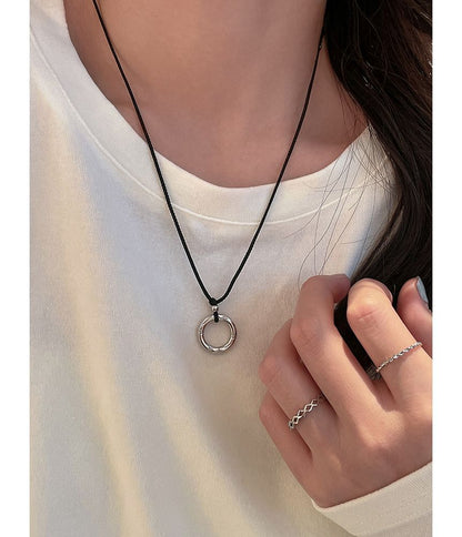Necklace Hoop Alloy String Pendant