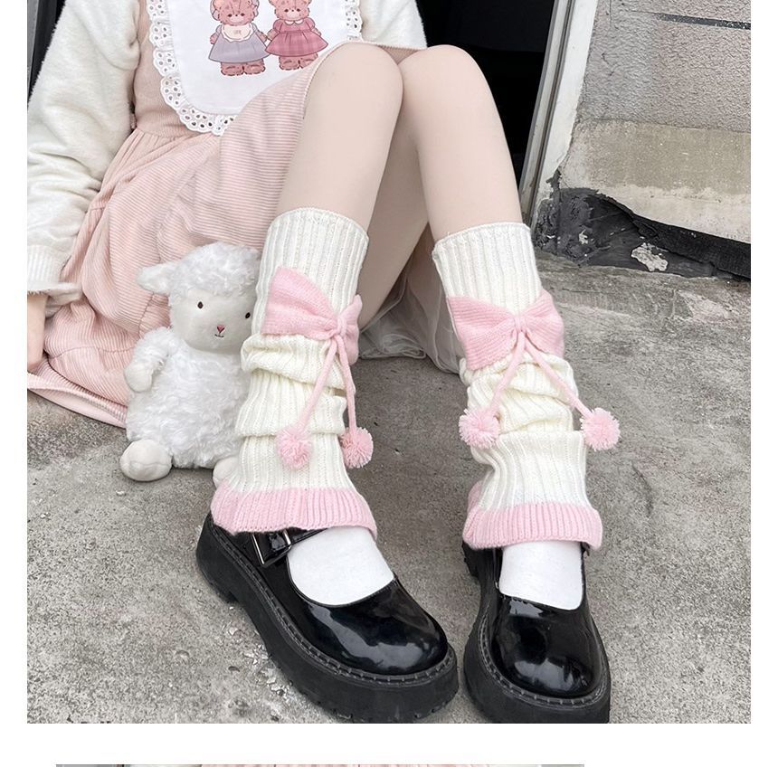 Warmers Contrast Leg Trim Bow