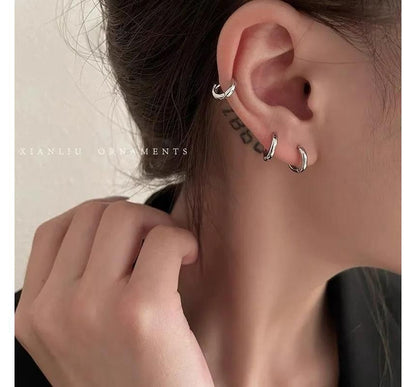 Earring Alloy Hoop Polished