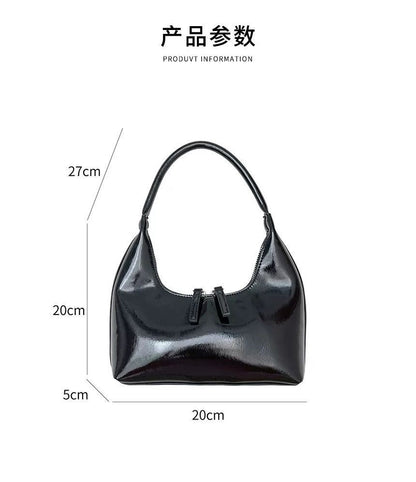 Schultertasche aus Kunstleder mit Reißverschluss