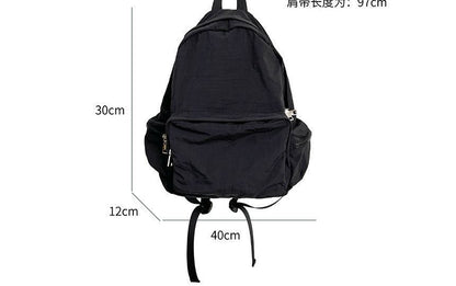 Backpack Plain Nylon Zip
