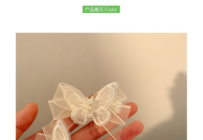 Clip / Hair Faux Pearl Set Butterfly Organza