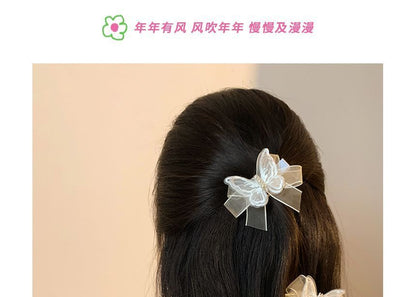 Clip / Hair Faux Pearl Set Butterfly Organza